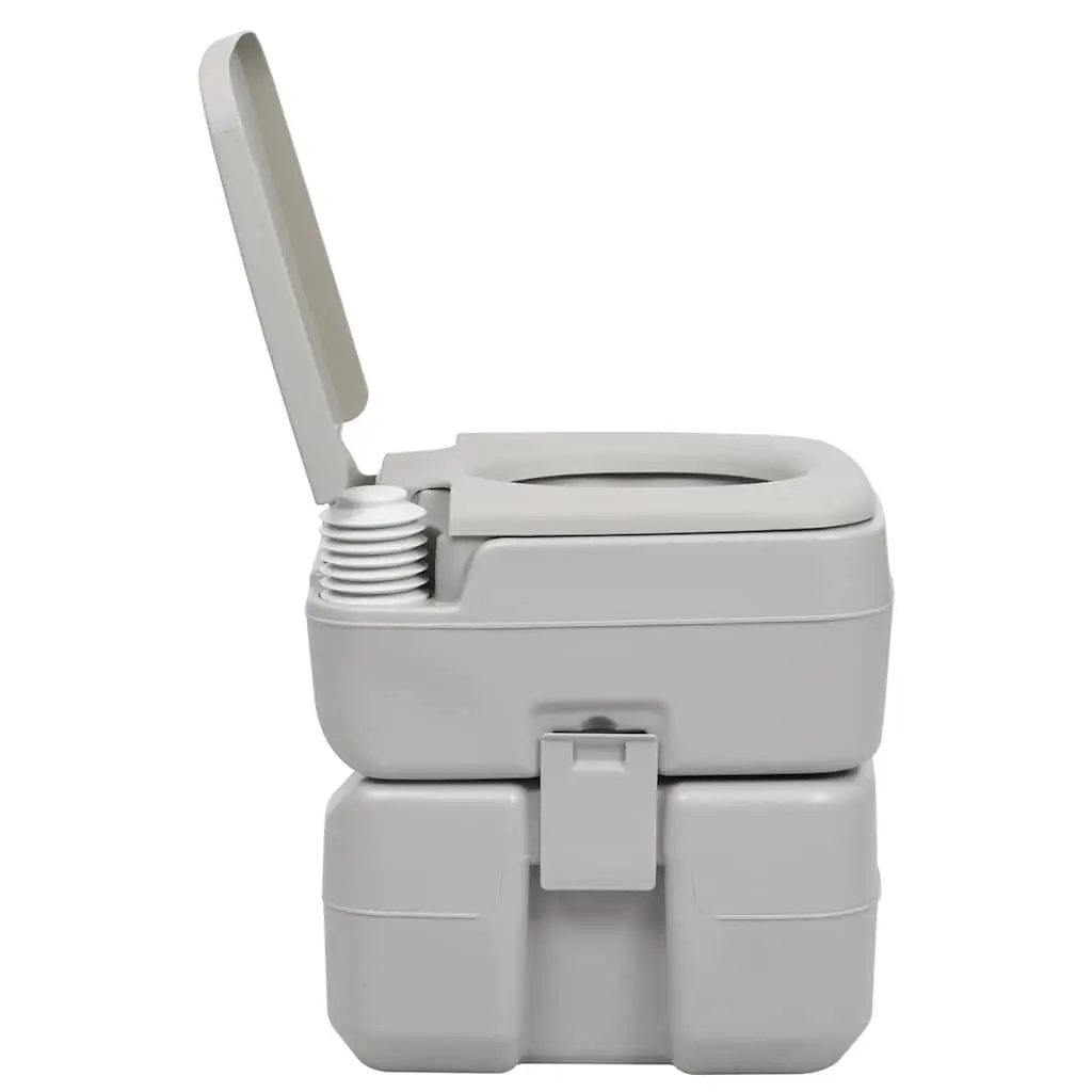 Portable Camping Toilet Grey 20L Waste Tank 10L Fresh Water Tank