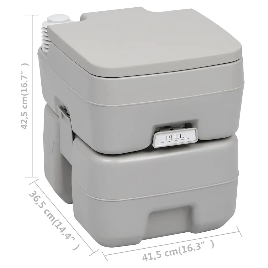 Portable Camping Toilet Grey 20L Waste Tank 10L Fresh Water Tank
