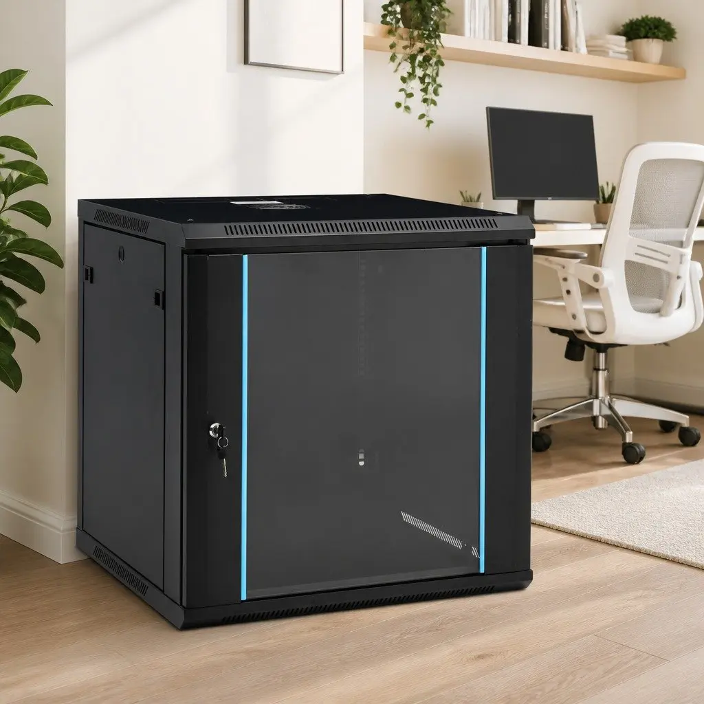 12U Wall Mounted Network Cabinet Cold-Rolled Steel 19 Inch Rack Mount Server Equipment Storage