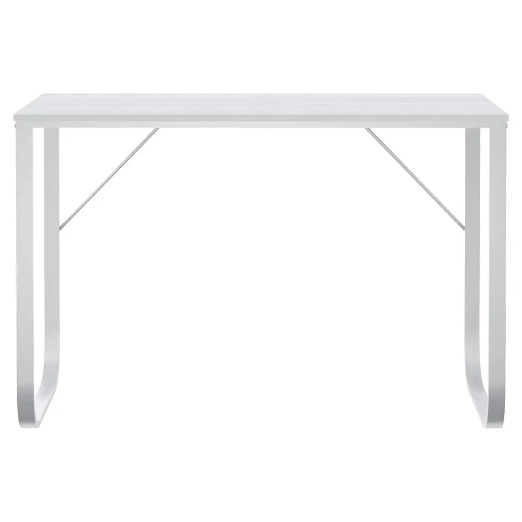 Computer Desk White Engineered Wood Metal Frame 110x60x73cm