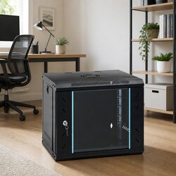 9U Wall Mounted Network Cabinet 19 Inch Rack Mount Server Enclosure Storage