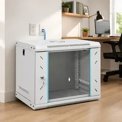 9U Wall Mounted Network Cabinet 19 Inch Rack Mount Server Equipment Storage Grey