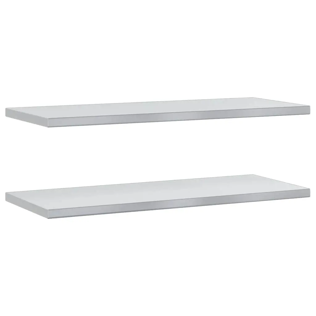 Wall Shelves 2 pcs 100x40 cm Silver Stainless Steel Floating Storage Display