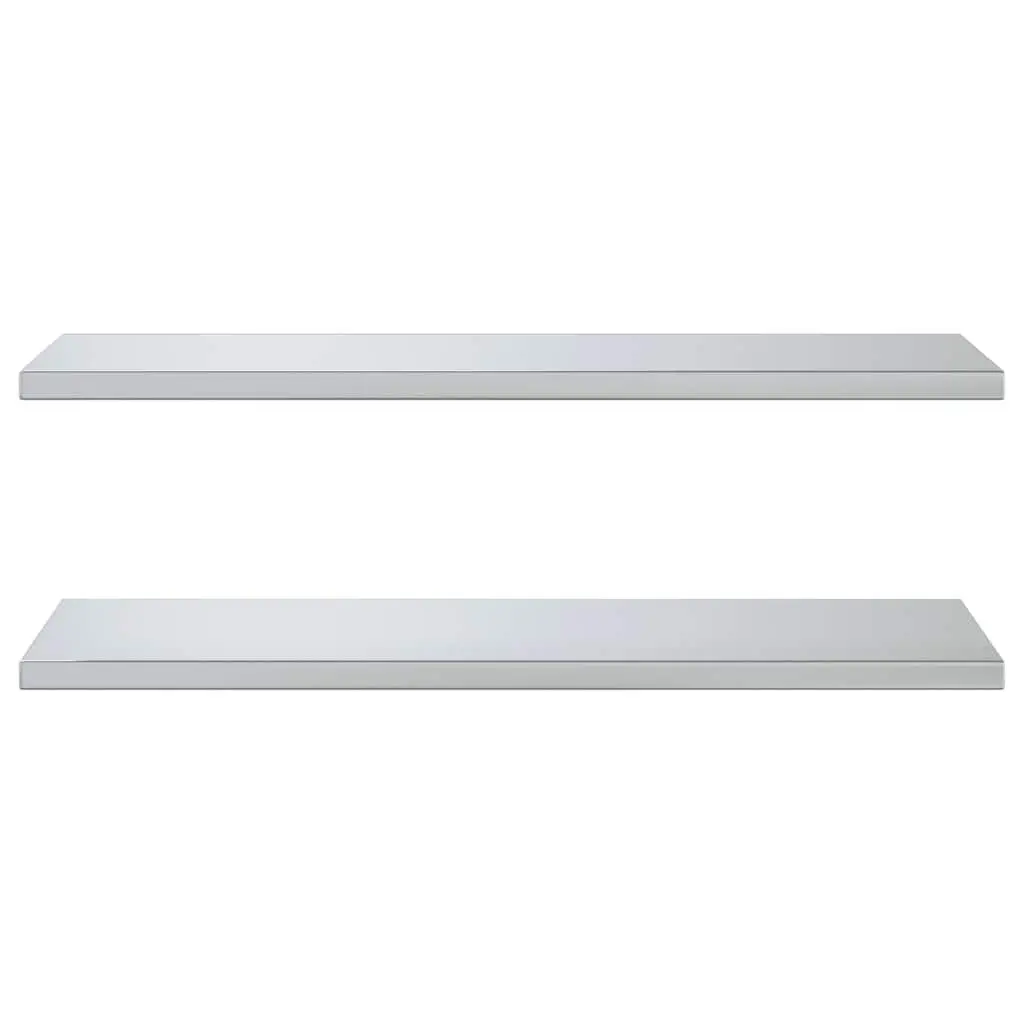 Wall Shelves 2 pcs 100x40 cm Silver Stainless Steel Floating Storage Display