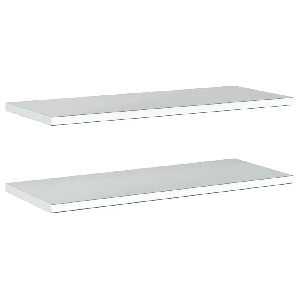 Wall Shelves 2 pcs 100x40 cm Silver Stainless Steel Floating Storage Display