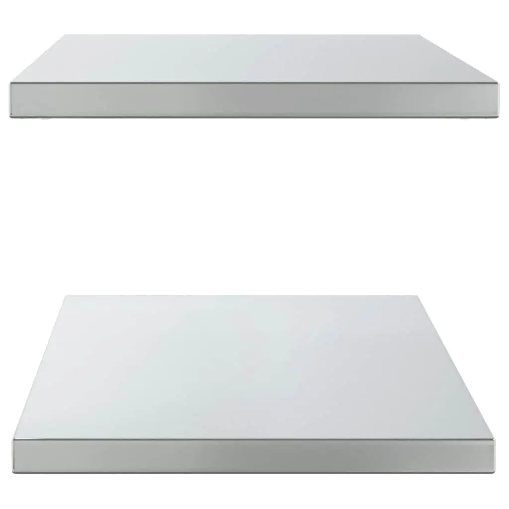 Wall Shelves 2 pcs 100x40 cm Silver Stainless Steel Floating Storage Display