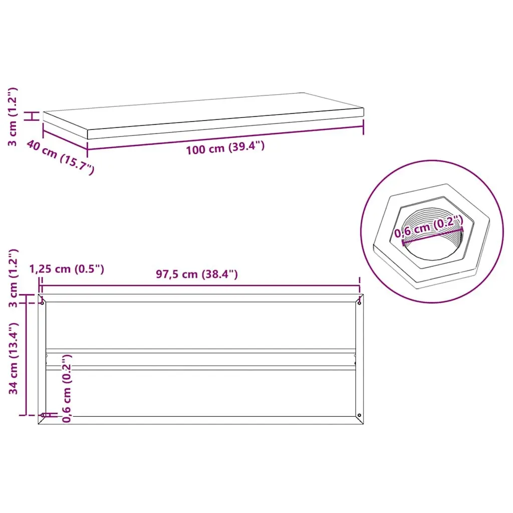 Wall Shelves 2 pcs 100x40 cm Silver Stainless Steel Floating Storage Display