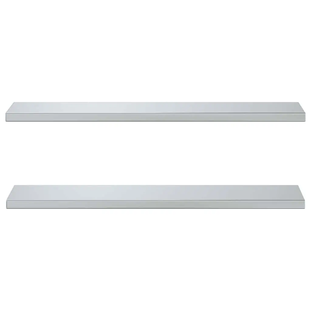 Wall Shelves Stainless Steel Floating Storage Display 100x23.5 cm 2 pcs