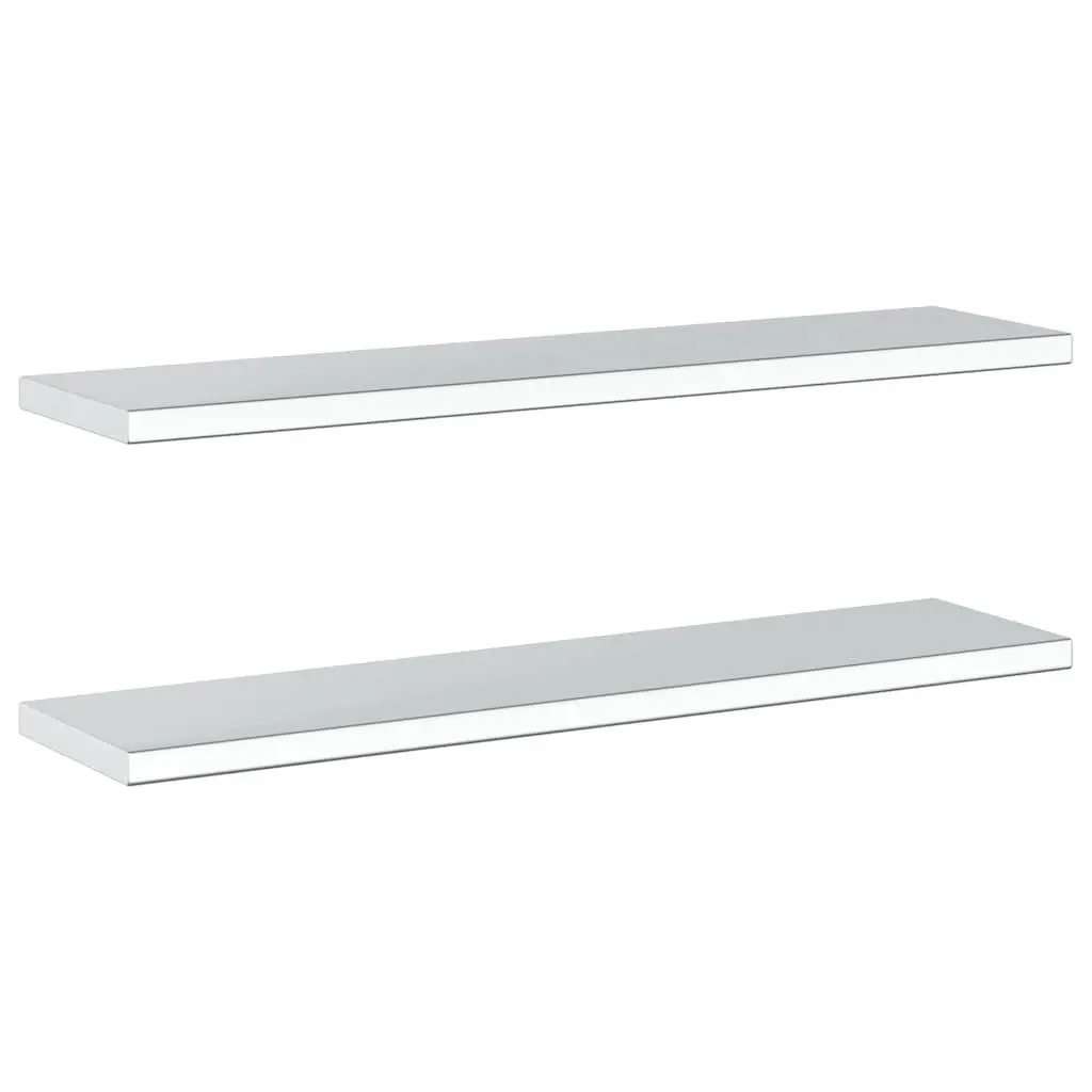 Wall Shelves Stainless Steel Floating Storage Display 100x23.5 cm 2 pcs