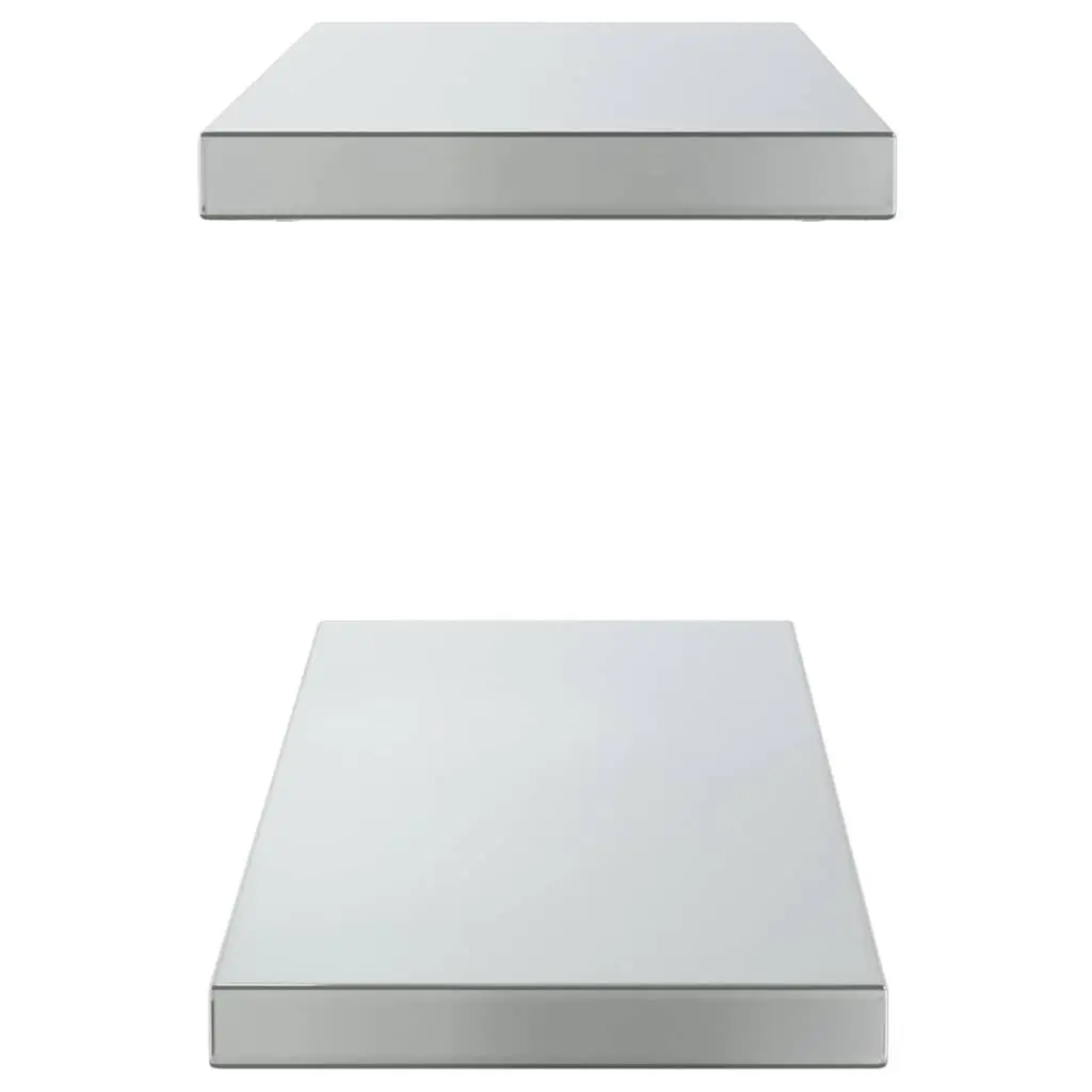 Wall Shelves 2 pcs 75x23.5 cm Silver Floating Shelf Storage Display Rack