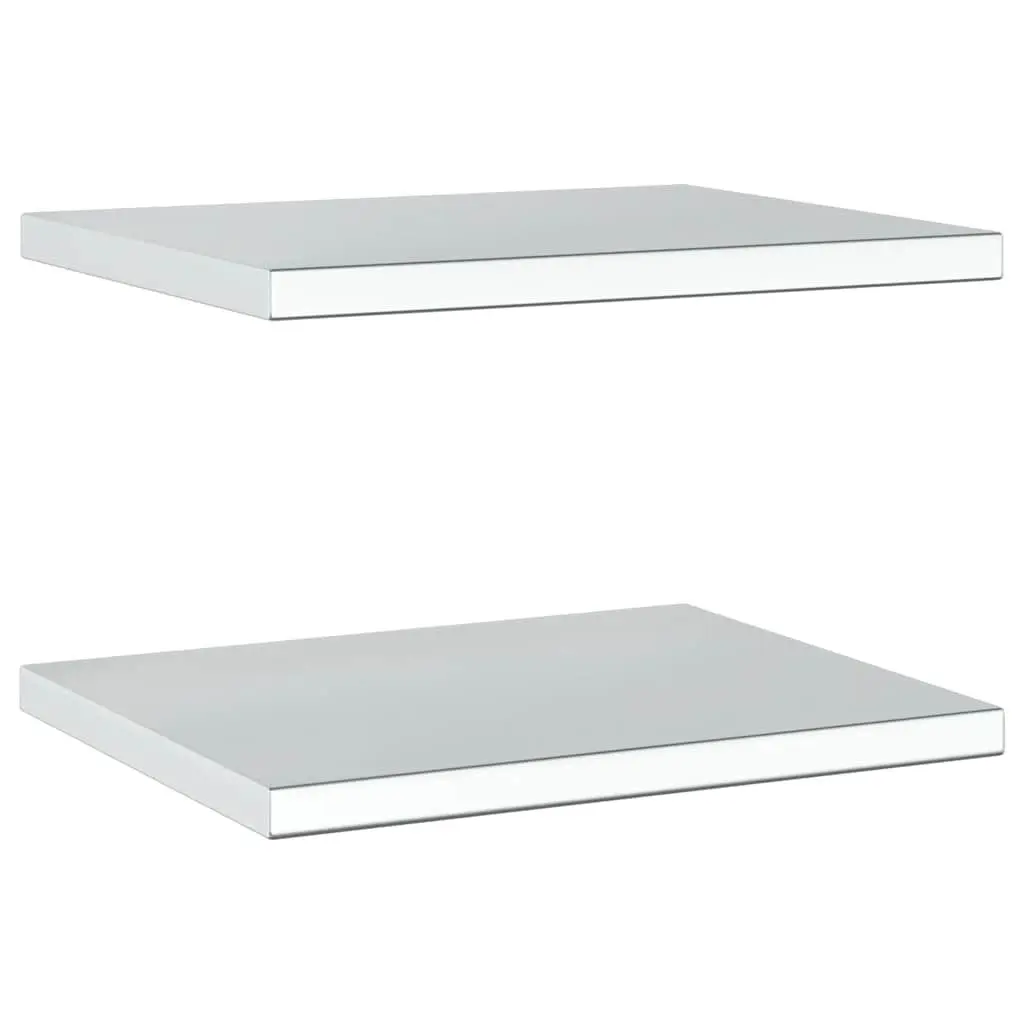 Wall Shelves Stainless Steel Floating Storage 50x40 cm 2 pcs