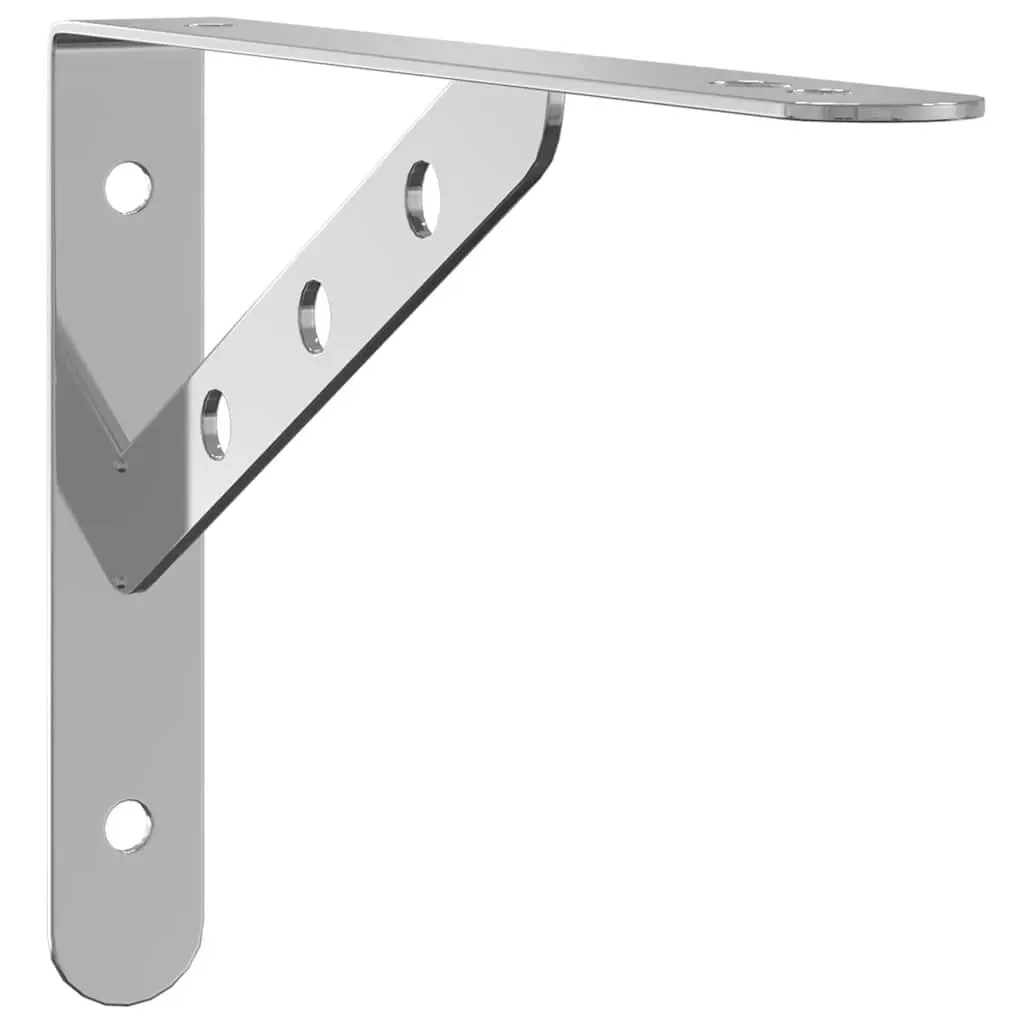 Shelf Brackets Stainless Steel Wall Mount 23.5 x 2.5 x 15.5 cm 4 Pieces