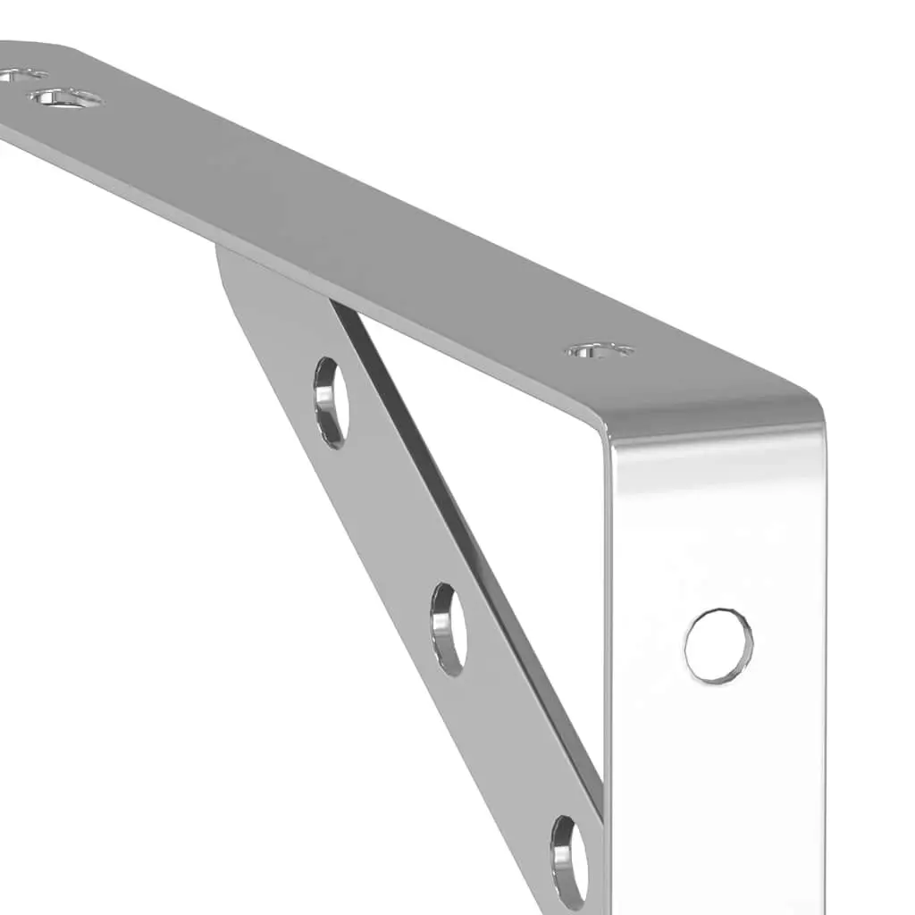 Shelf Brackets Stainless Steel Wall Mount 23.5 x 2.5 x 15.5 cm 4 Pieces