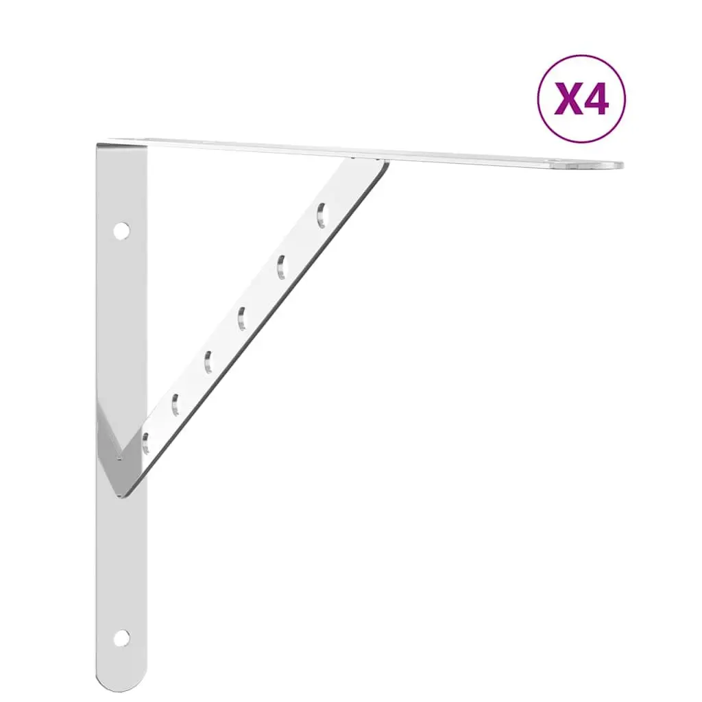 Shelf Brackets 4 Pcs Stainless Steel Wall Mount Support Home Storage