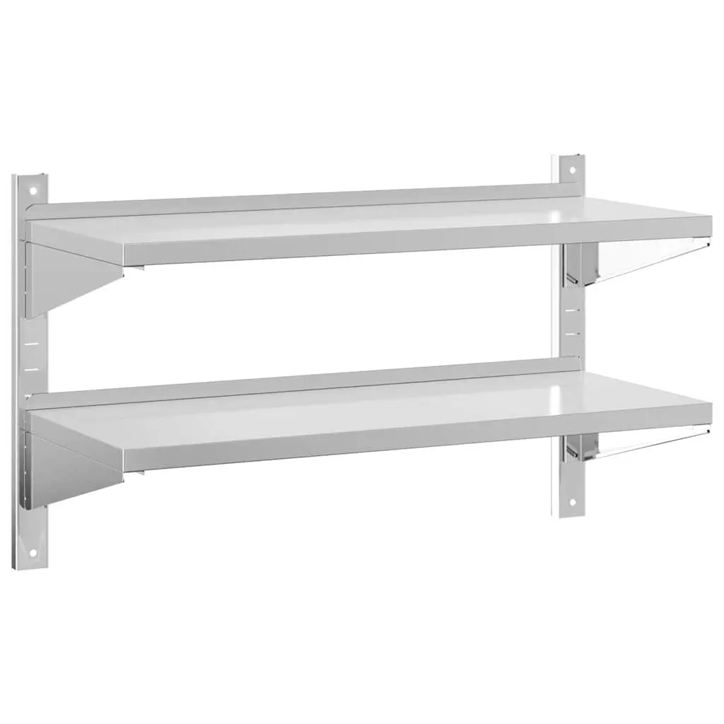 2-Tier Wall Shelf Stainless Steel 100x40x60 cm