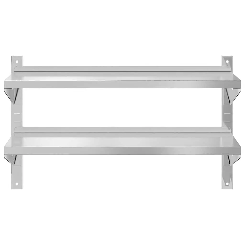 2-Tier Wall Shelf Stainless Steel 100x40x60 cm