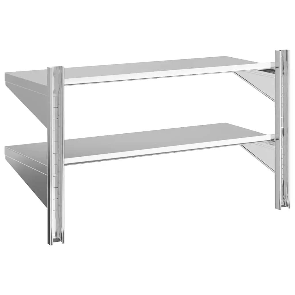 2-Tier Wall Shelf Stainless Steel 100x40x60 cm