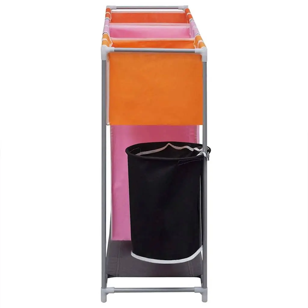 3 Compartment Laundry Hamper with Removable Washing Bin Multicolour 2 Pack