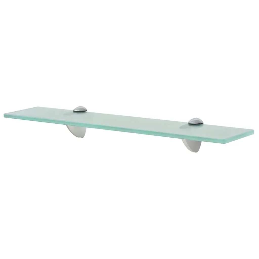 Glass Floating Shelves Tempered Safety Glass 50 x 10 cm 2 Piece Wall Mounted Display Shelf for Bathroom Living Room