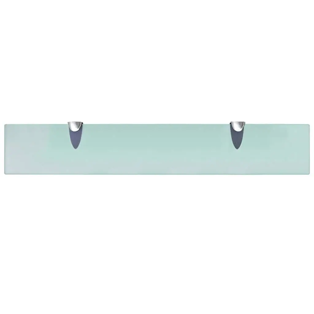 Floating Wall Shelves Transparent Glass 60x10 cm Modern Display Ledge 2 Piece