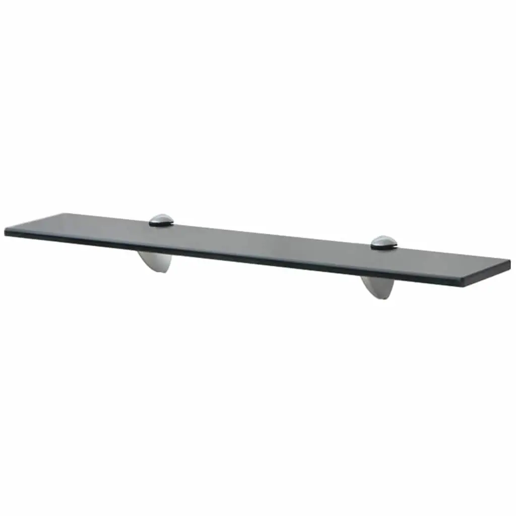 Floating Wall Shelves Black Glass 60x20 cm 2 pcs Display Ledge Bracket