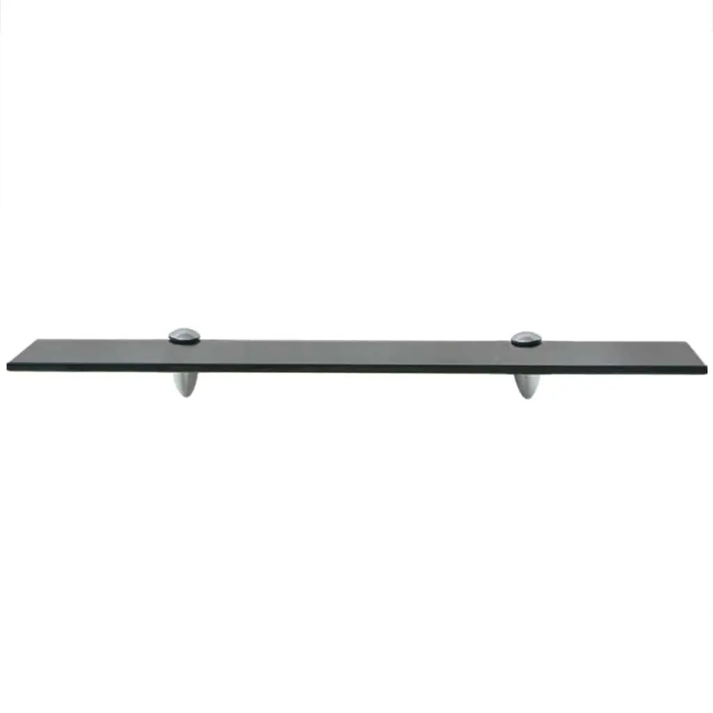 Floating Wall Shelves Black Glass 60x20 cm 2 pcs Display Ledge Bracket