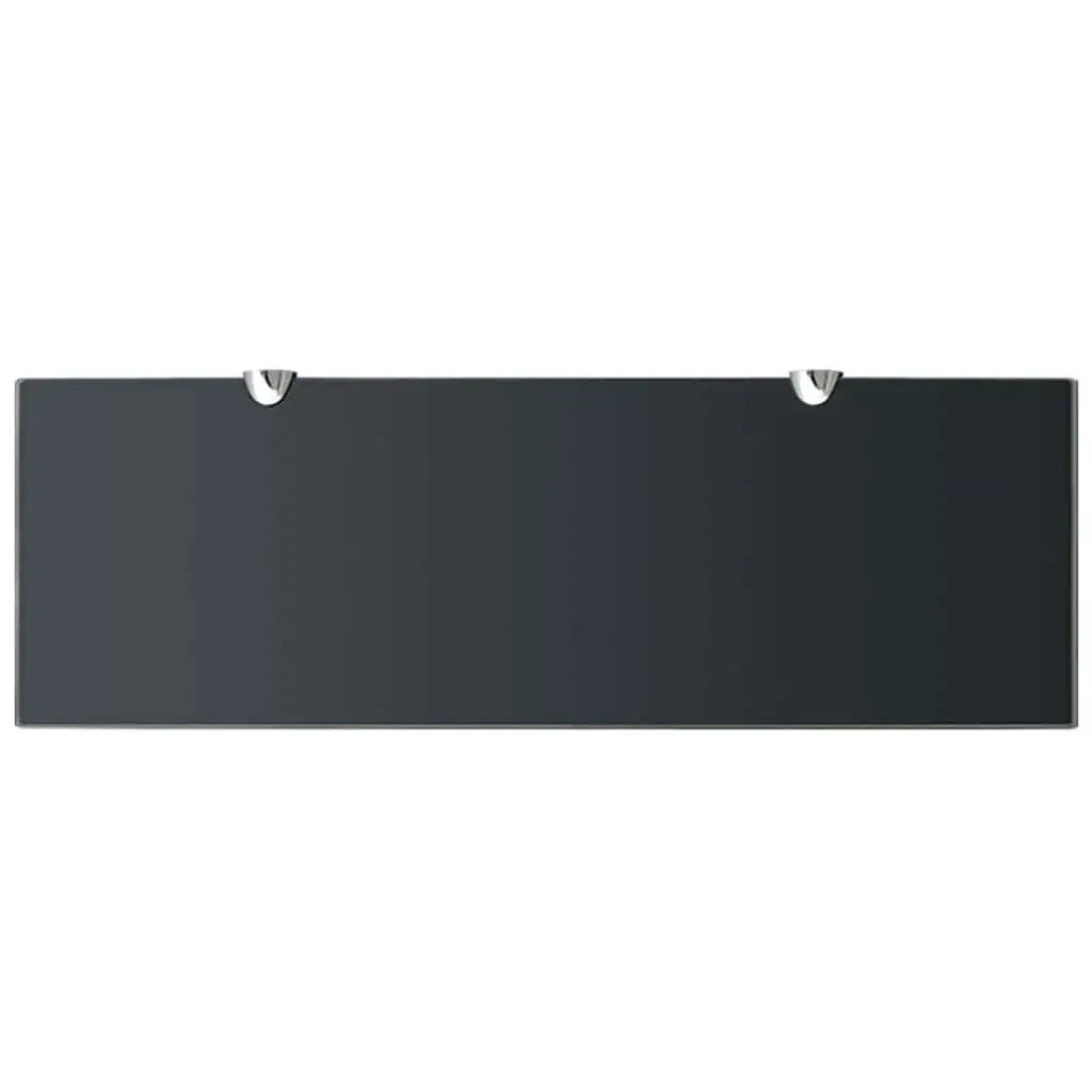 Floating Wall Shelves Black Glass 60x20 cm 2 pcs Display Ledge Bracket