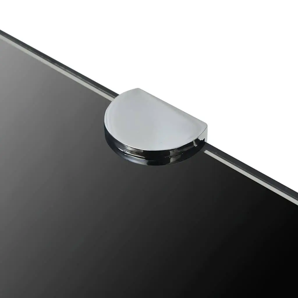 Corner Shelves 2 pcs Glass Wall Shelf Chrome Supports 25x25 cm Black Floating