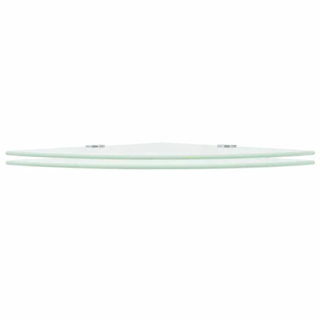 Corner Shelves Glass Wall Mounted Floating Shelf Chrome Supports 25x25 cm 2 pcs