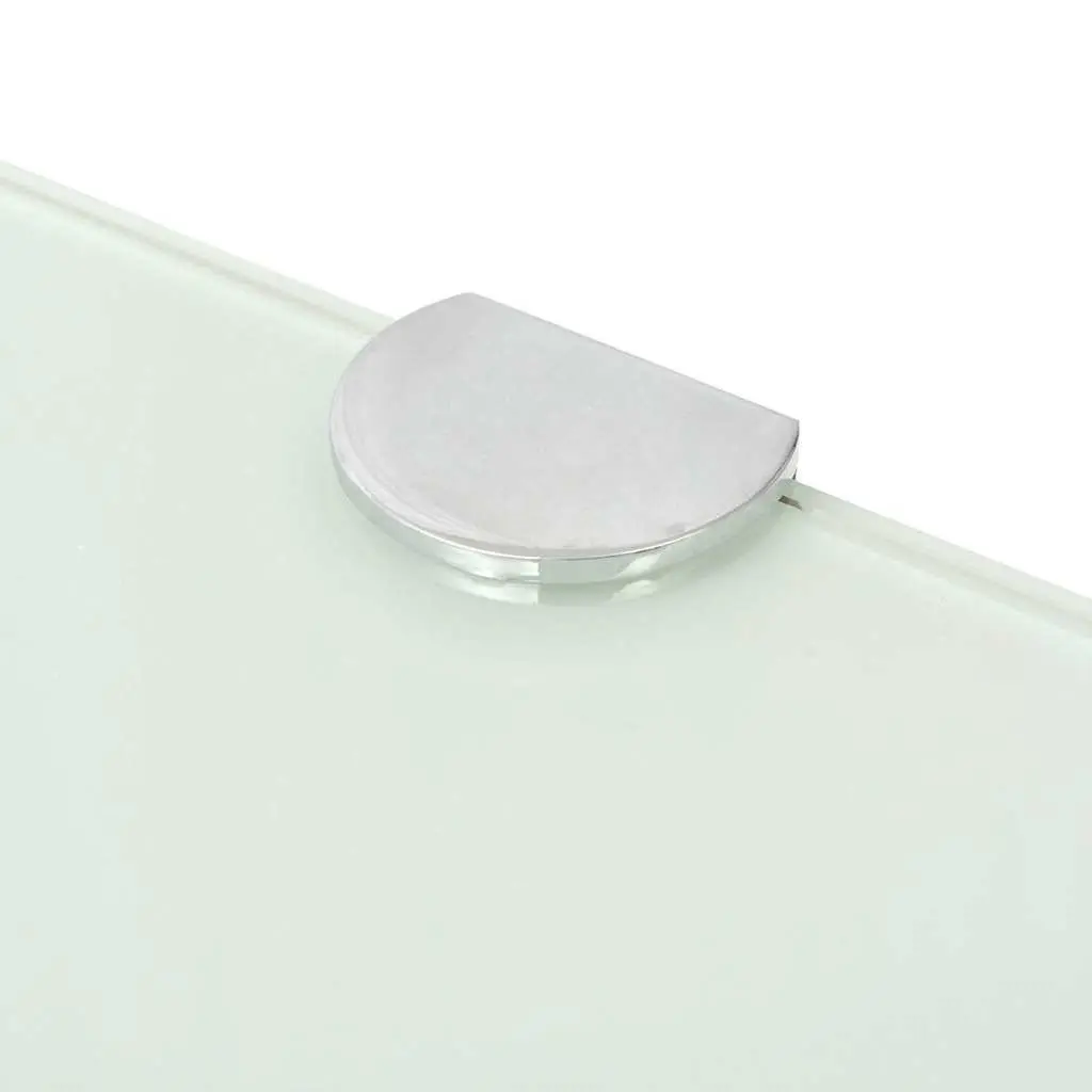 Corner Shelves Glass Wall Mounted Floating Shelf Chrome Supports 25x25 cm 2 pcs