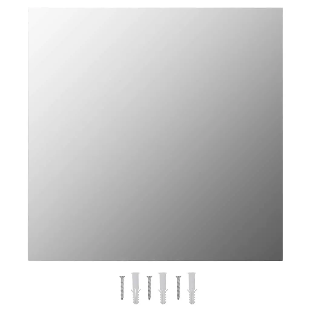 Square Wall Mirror Silver 40x40 cm Home Decor Set of 2