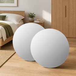Brighten Your Space with 40 cm Round Silver Mirrors