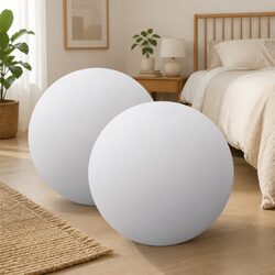 Round Wall Mirror 70 cm Silver Glass Bedroom Living Room Decor Set of 2
