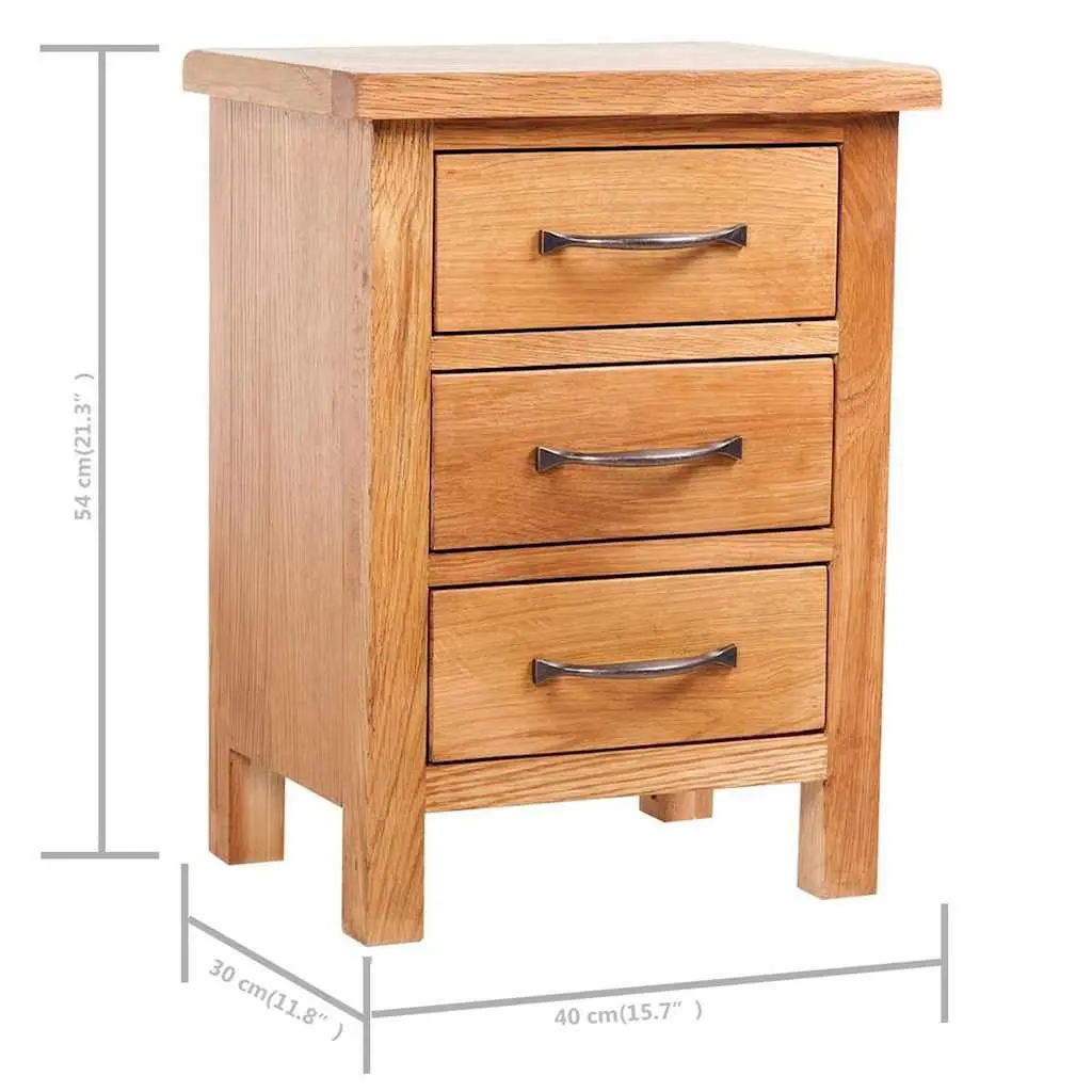 Bedside Tables 2 Pcs 40x30x54 cm Solid Oak Wood Nightstands with Drawers