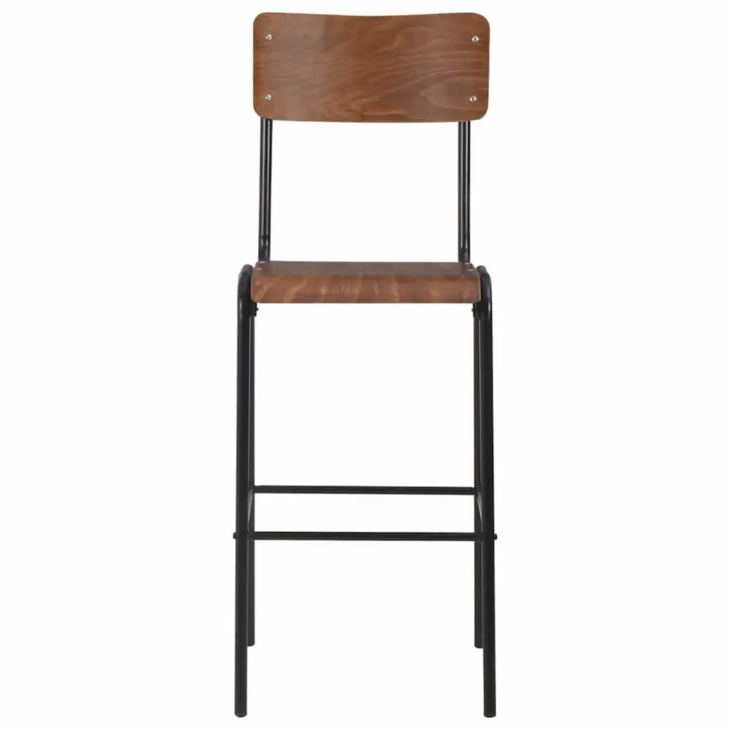Bar Stools Stackable Black Plywood Seat 4 Piece
