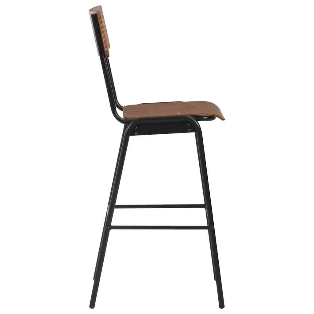 Bar Stools Stackable Black Plywood Seat 4 Piece