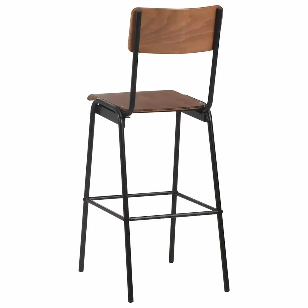 Bar Stools 6 Pieces Stackable Dining Chair Kitchen Seating Set Black
