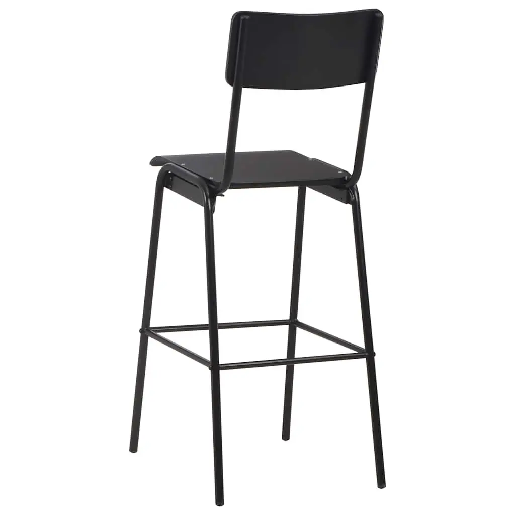 Bar Stools Set 6 Pieces Black Stackable Kitchen Counter Height