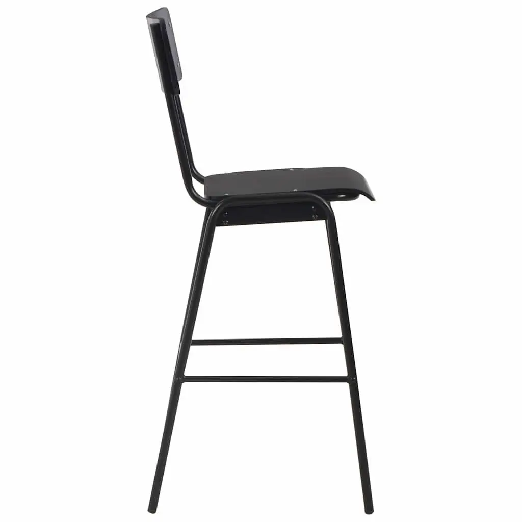 Bar Stools Set 6 Pieces Black Stackable Kitchen Counter Height