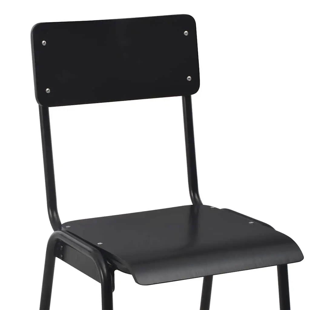 Bar Stools Set 6 Pieces Black Stackable Kitchen Counter Height