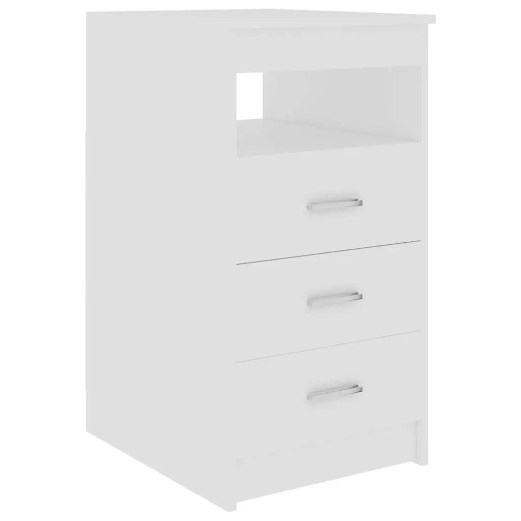 White Office Desk with Storage Drawers Door Engineered Wood Study Writing Table