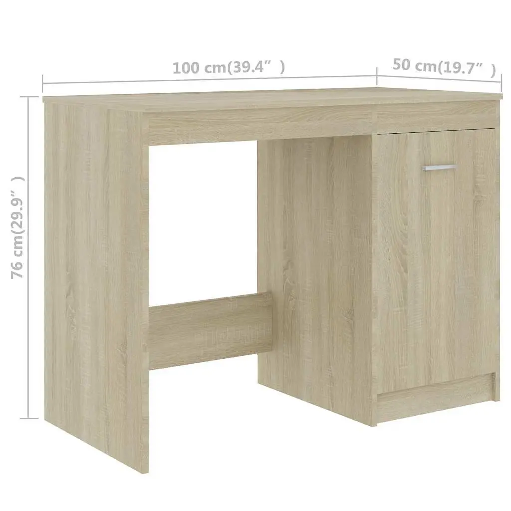 Engineered Wood Office Desk with Drawers Storage Brown 140x50x76cm Study