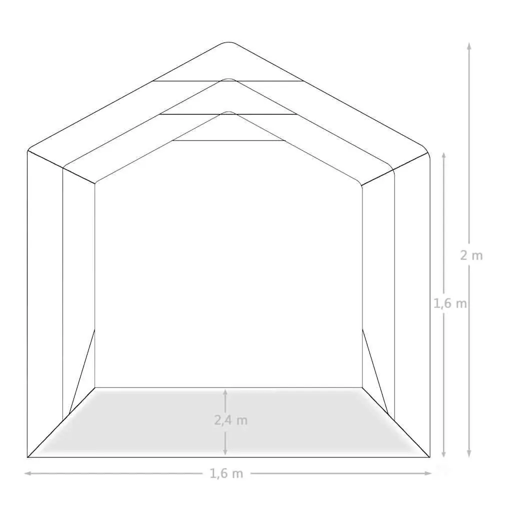 Garage Tent Storage Water-resistant 1.6 x 2.4m Green Outdoor Canopy Carport Shelter Structure