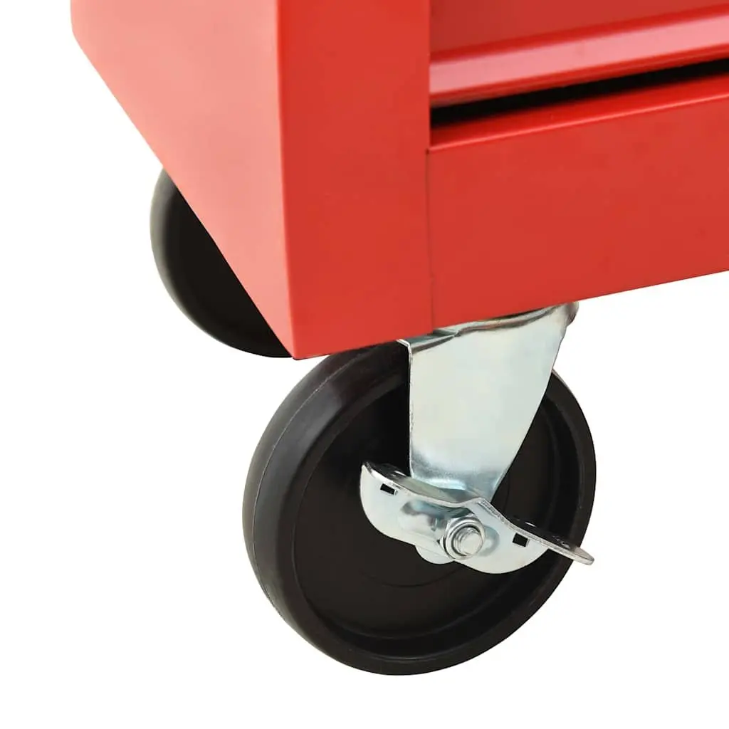 Tool Trolley with 10 Drawers Steel Workshop Storage Cabinet Red Organiser