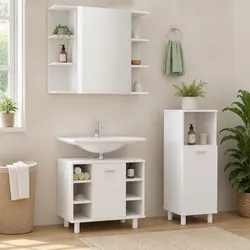 Discover a Functional 3-Piece White Bathroom Furniture Set