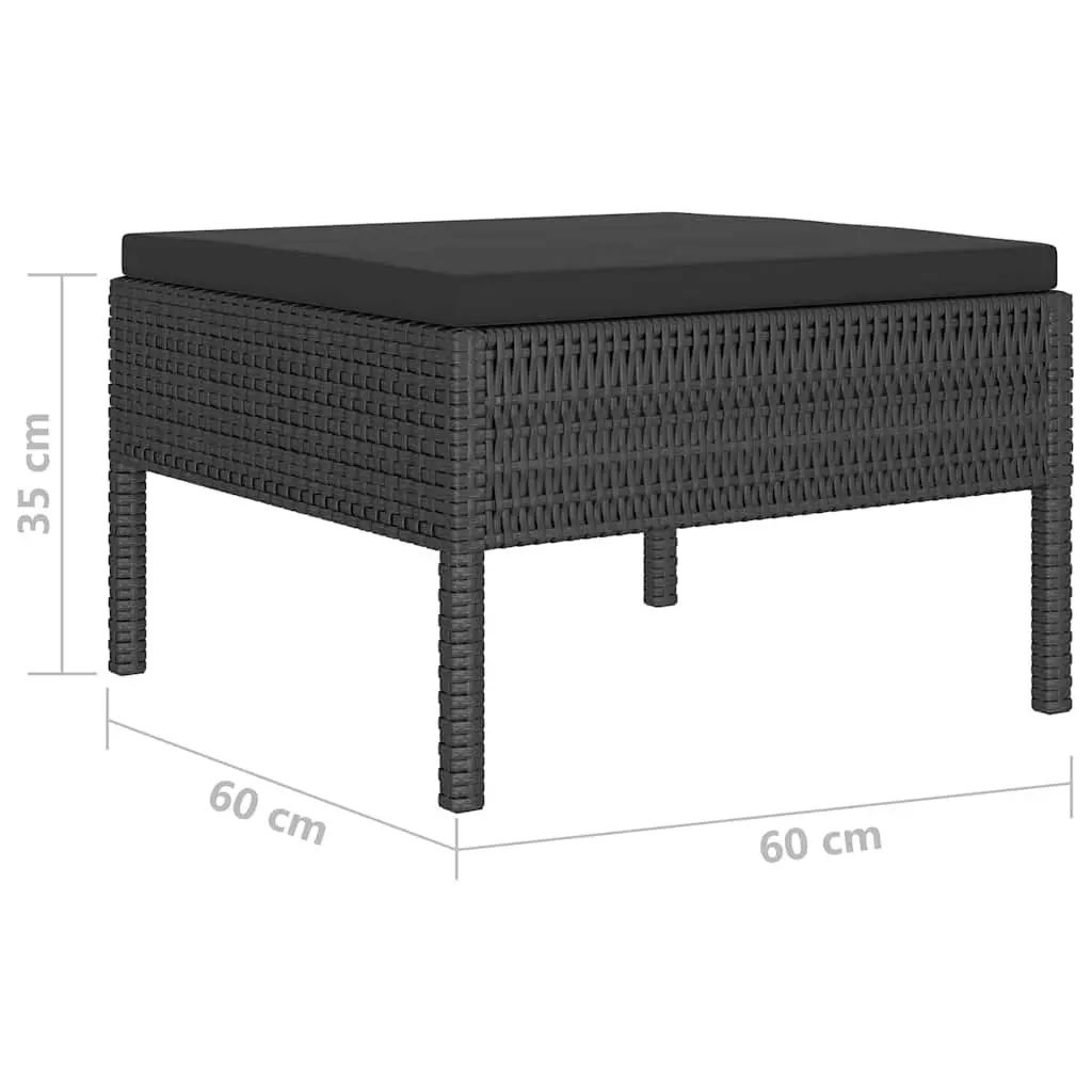 Garden Lounge Set 4 Piece Outdoor Furniture PE Rattan Cushions Black Patio