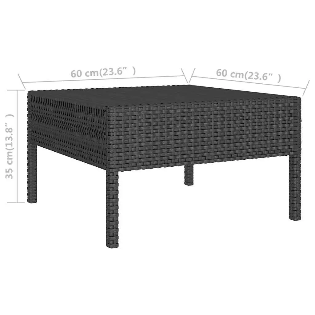 6 Piece Garden Lounge Set Outdoor Furniture PE Rattan Black