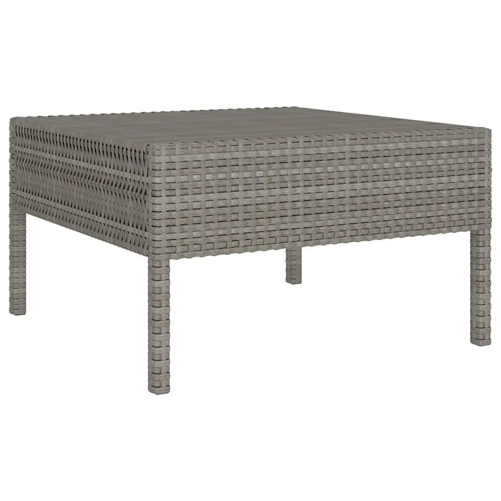 Garden Lounge Set 6 Piece Outdoor Furniture Poly Rattan Grey with Cushions