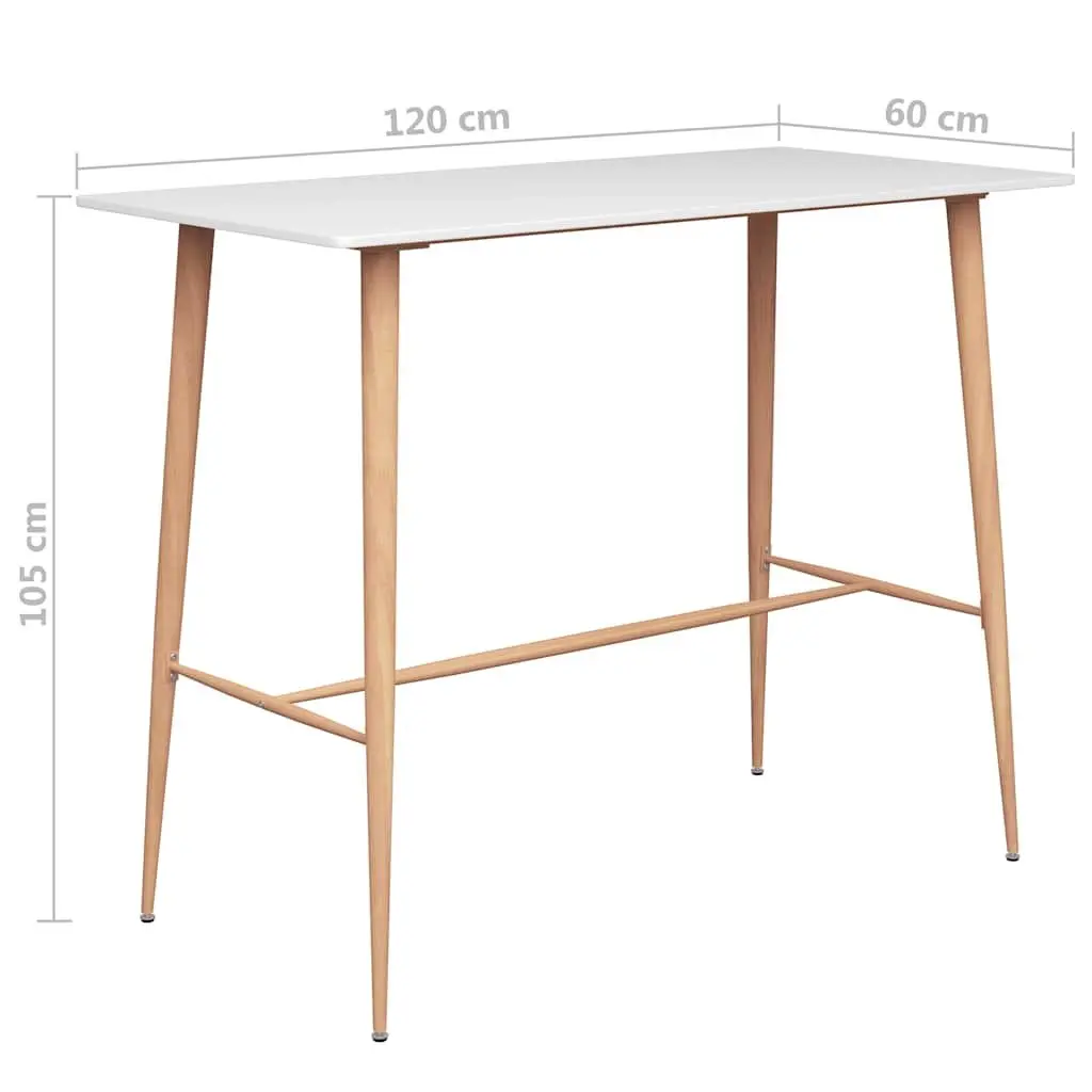 5 Piece Bar Set Modern White and Black Kitchen Counter Table with 4 Bar Stools