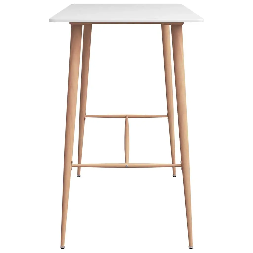 5 Piece Bar Set Modern White and Black Kitchen Counter Table with 4 Bar Stools